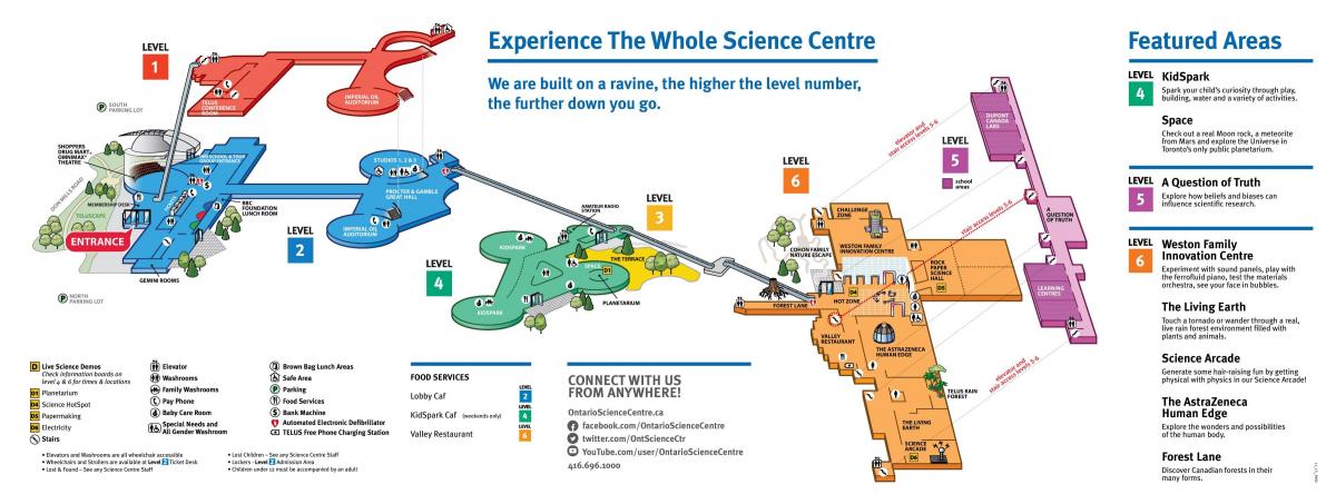 Kaart Ontario science center