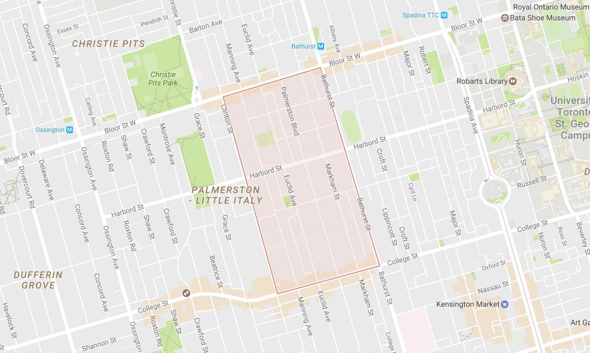 Kaart Palmerston naabrus-Toronto