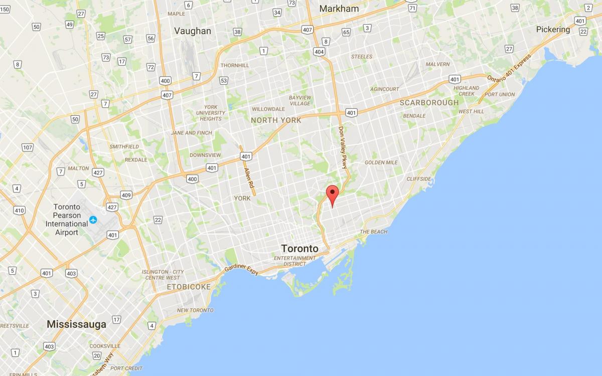 Kaart Pape Küla Toronto linnaosa