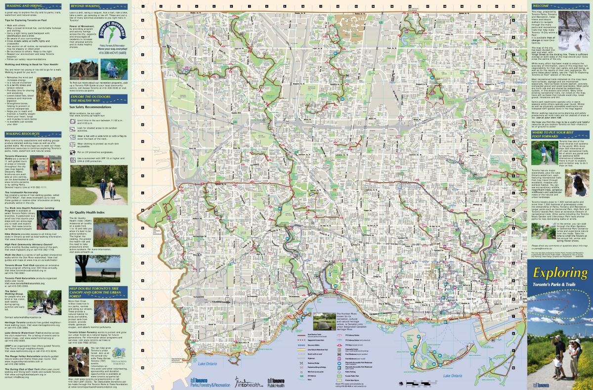 Kaart parkide ja jalutusrajad Lääne-Toronto
