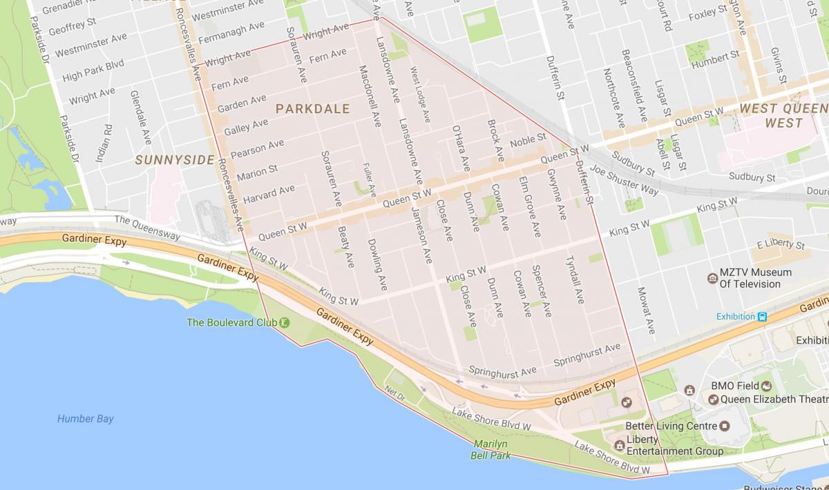 Kaart Parkdale naabrus-Toronto