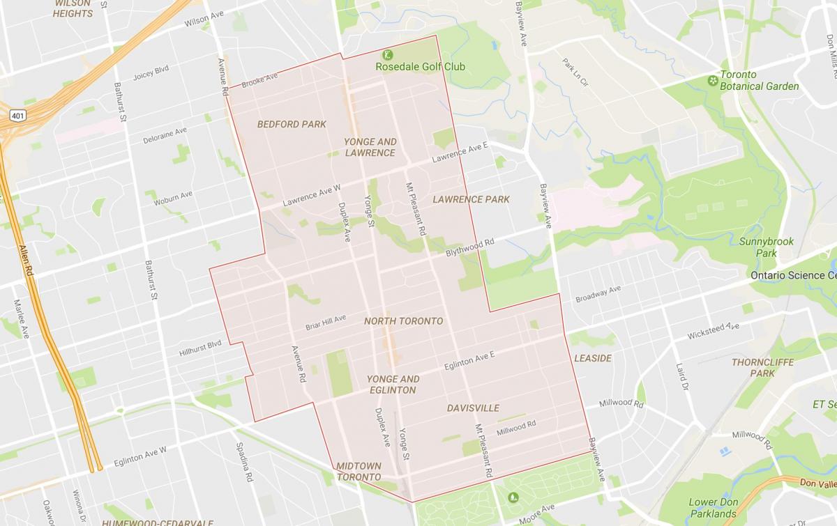 Kaart Põhja naabrus-Toronto