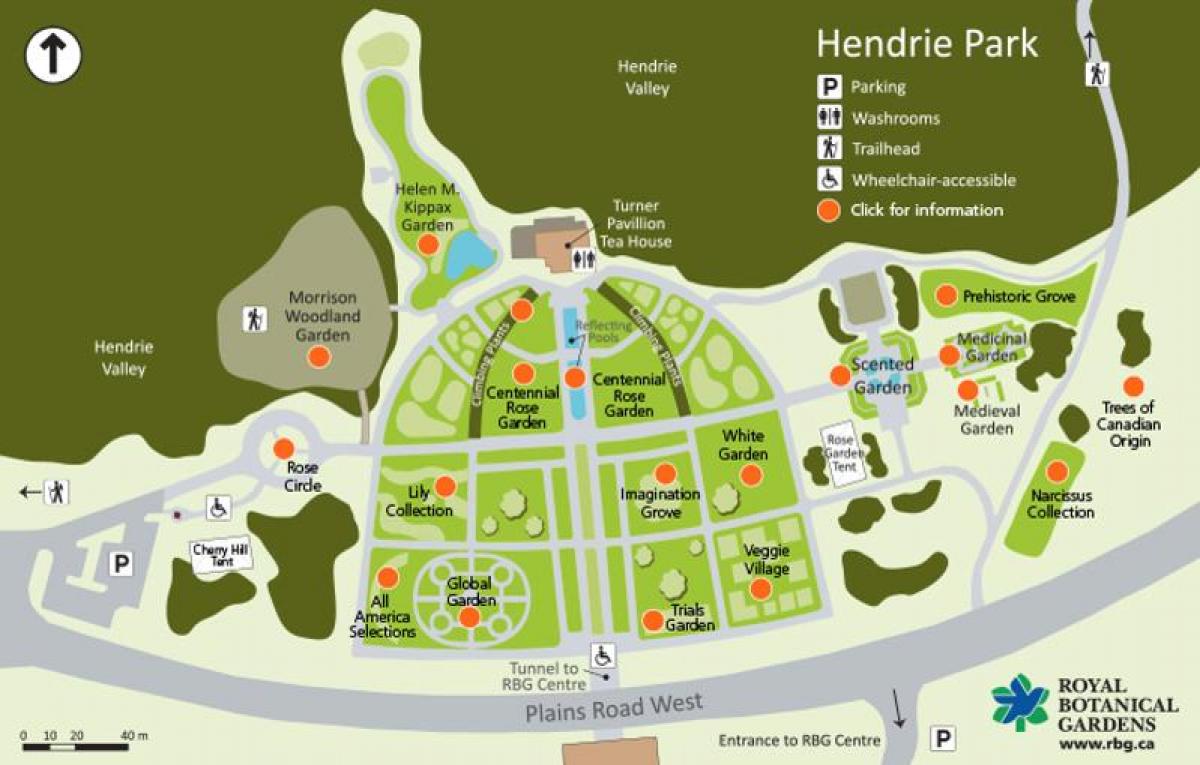 Kaart RBG Hendrie Park