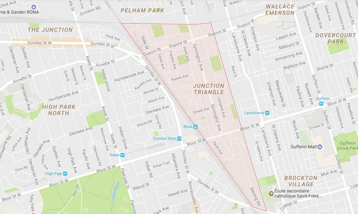 Kaart Ristmikul Kolmnurk naabruses Toronto