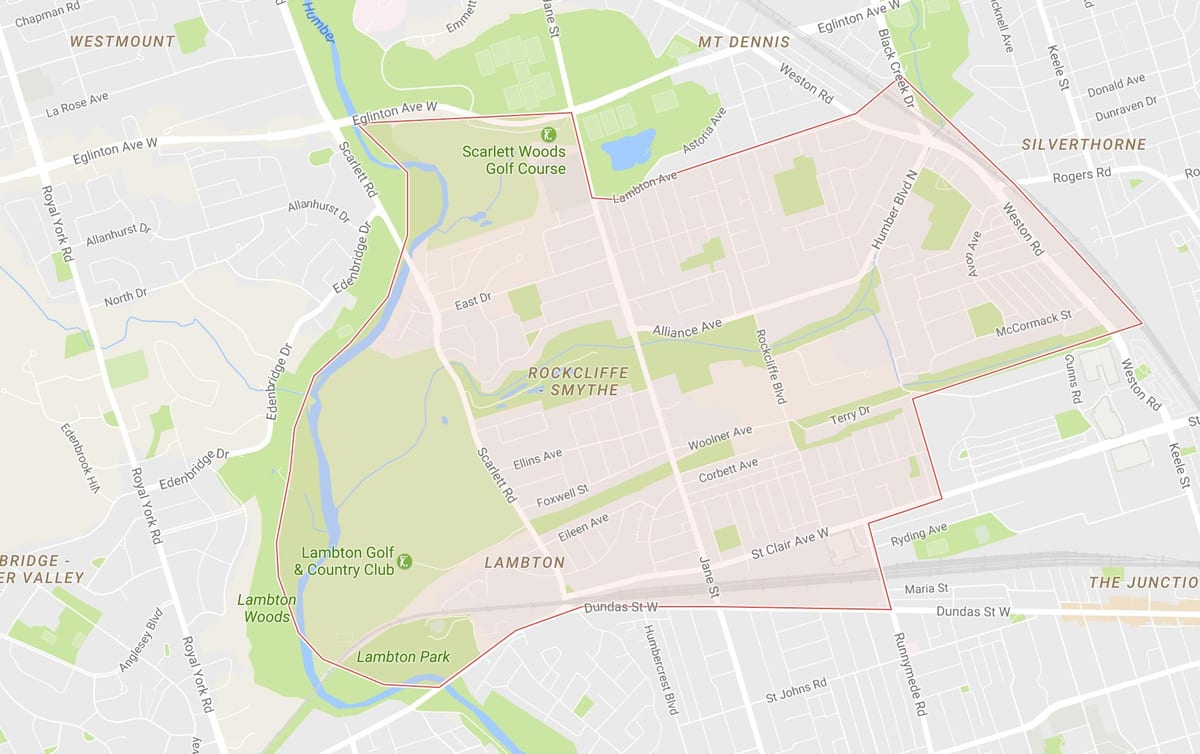 Kaart Rockcliffe–Smythe naabrus-Toronto