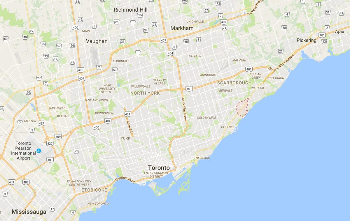 Kaart Küla, Scarborough Toronto linnaosa