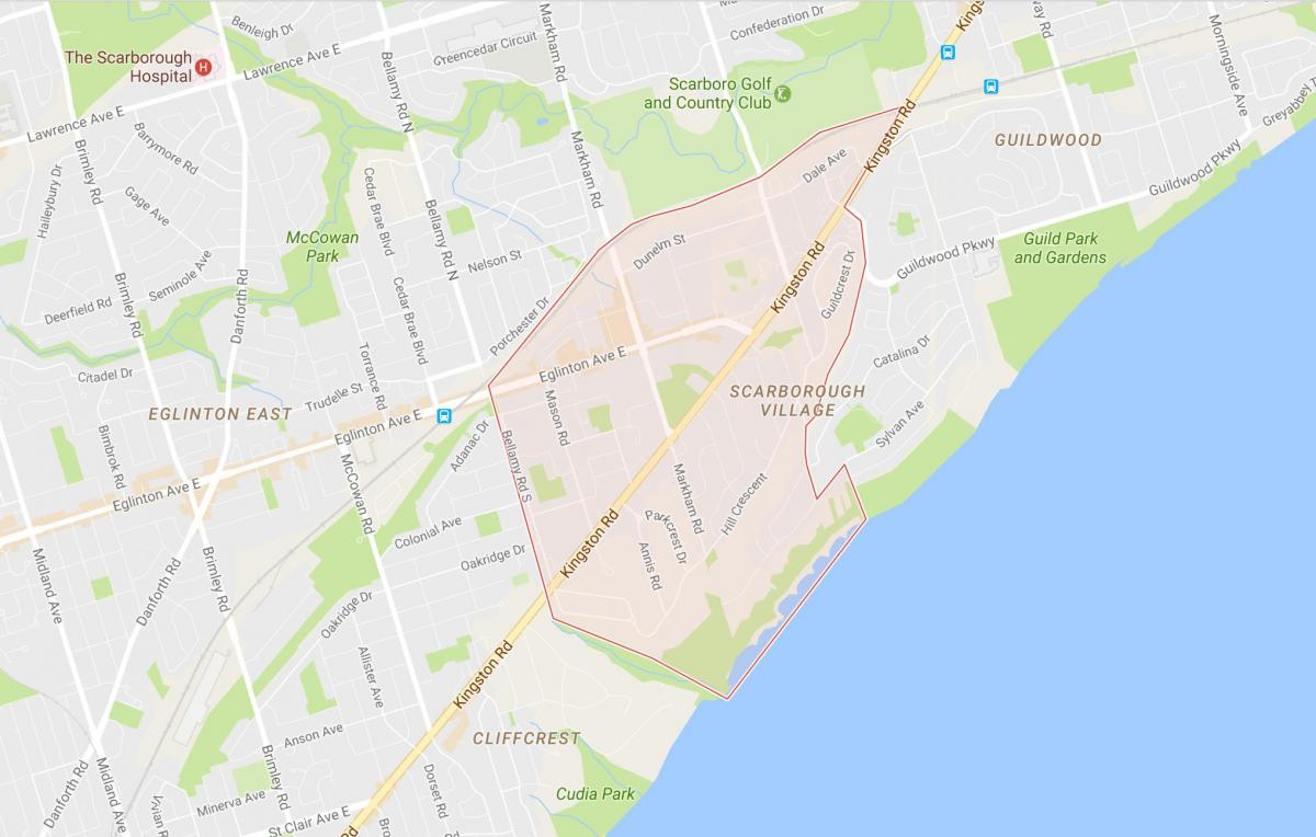 Kaart Scarborough Küla naabrus-Toronto