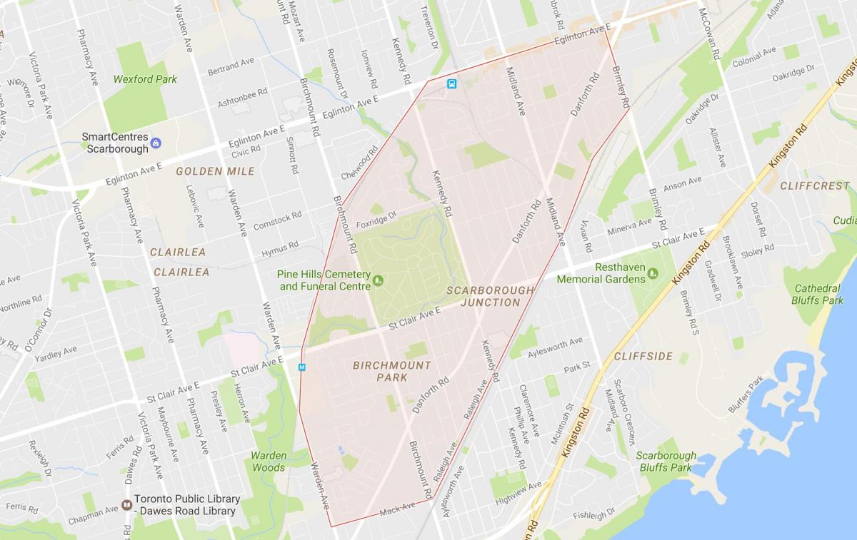 Kaart Scarborough Ristmikul naabrus-Toronto