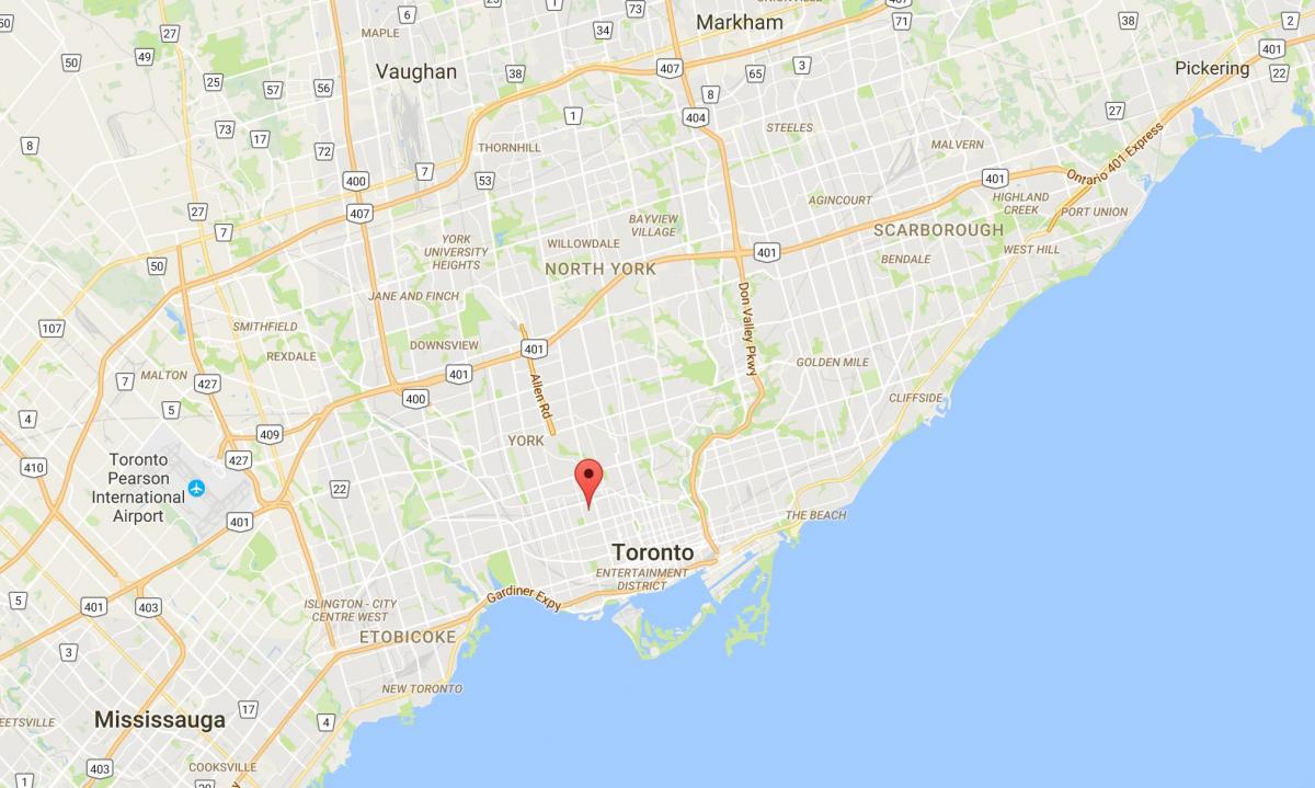 Kaart Seaton Küla Toronto linnaosa