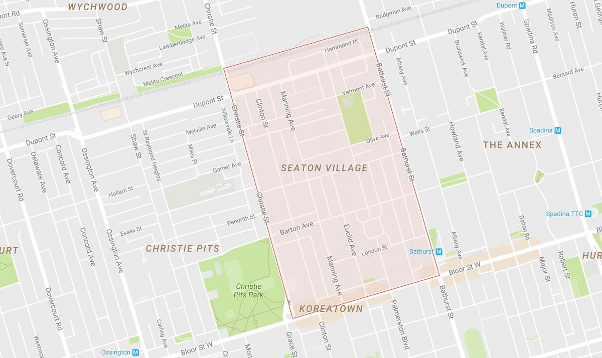 Kaart Seaton Küla naabrus-Toronto