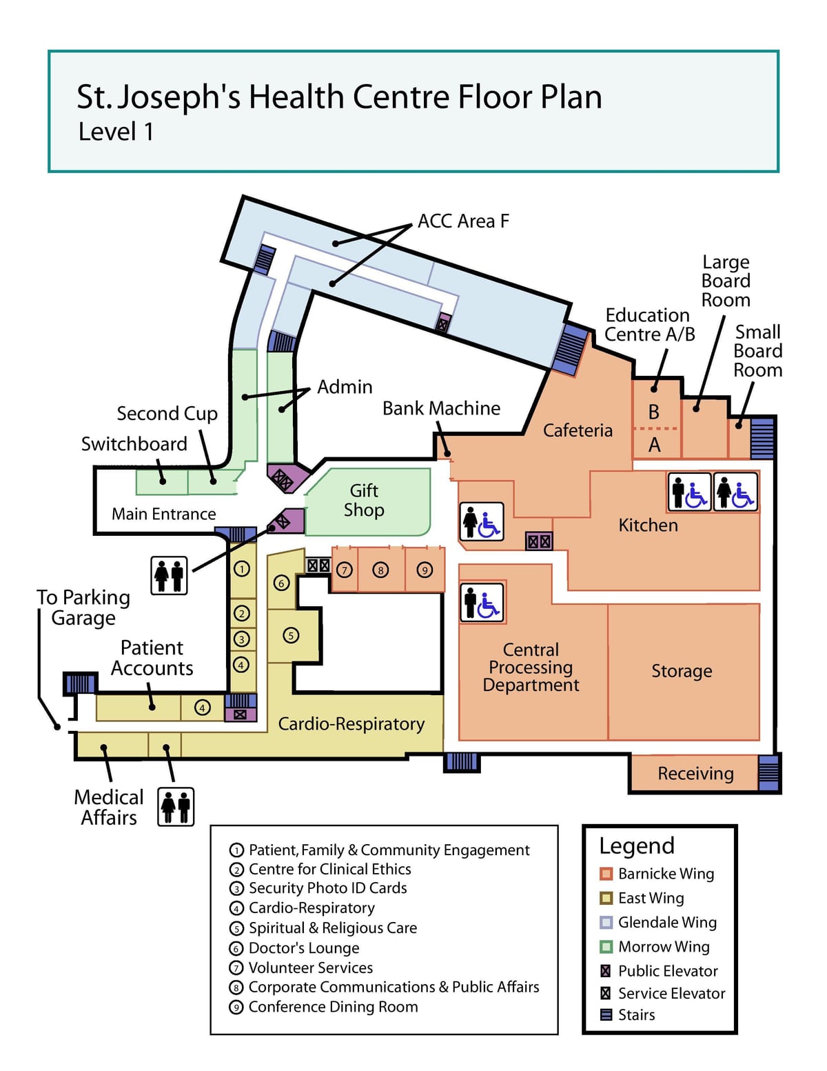 Kaart St. Joseph ' s Health centre Toronto tase 1