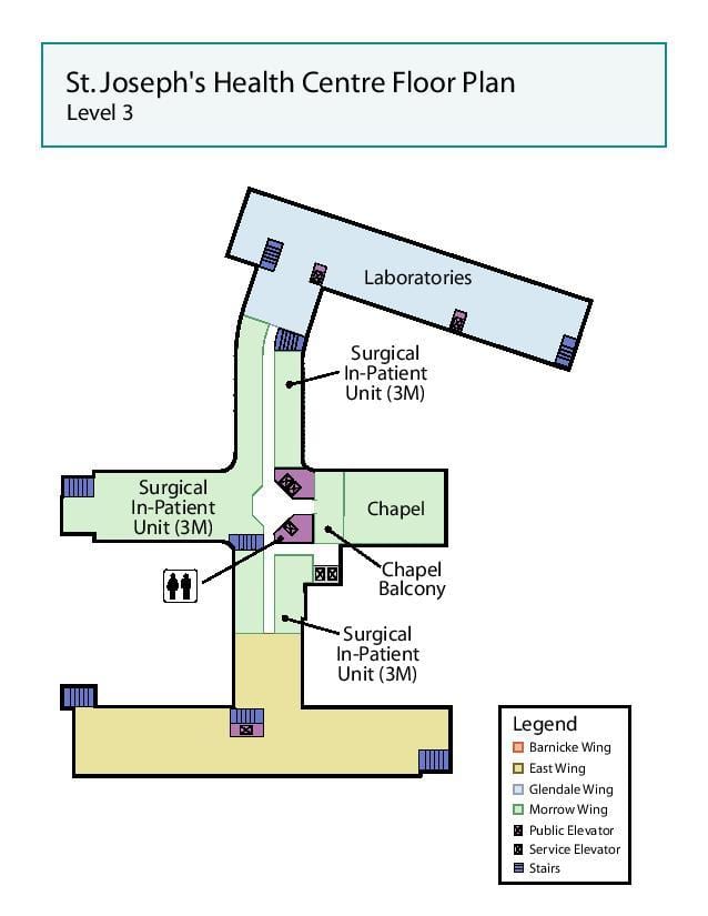 Kaart St. Joseph ' s Health centre Toronto tase 3