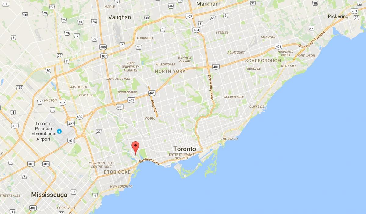 Kaart Swansea linnaosa Toronto