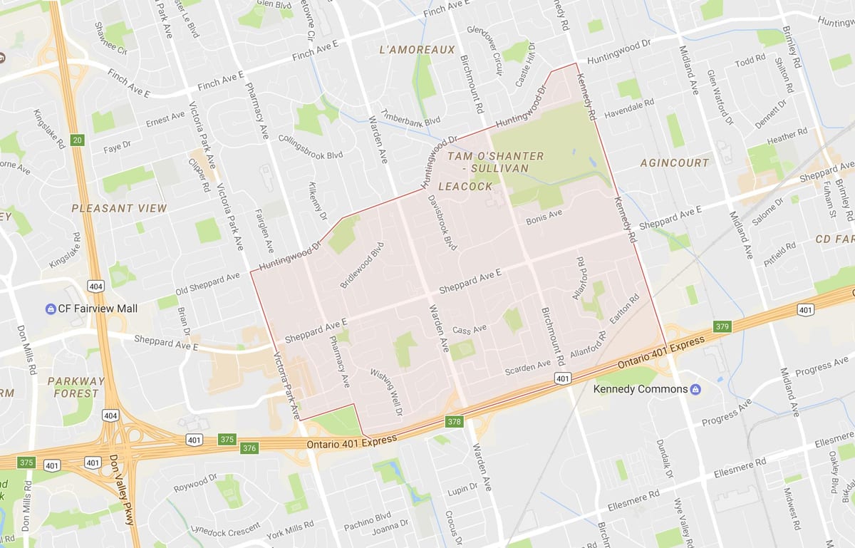 Kaart Tam O'Shanter – Sullivan naabrus-Toronto