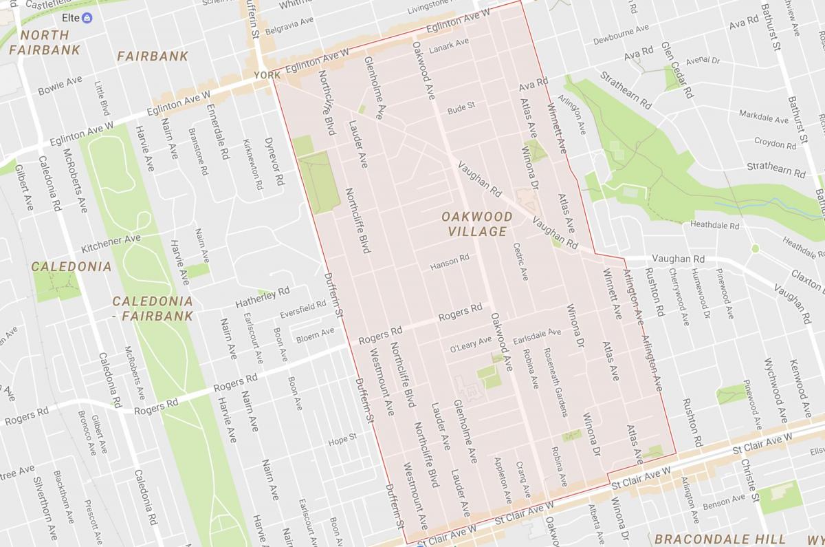 Kaart Tammik–Vaughan naabrus-Toronto