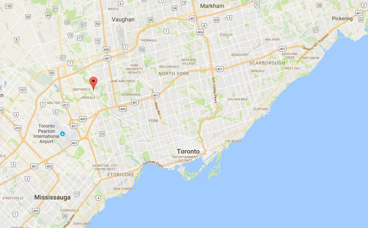 Kaart Thistletown linnaosa Toronto