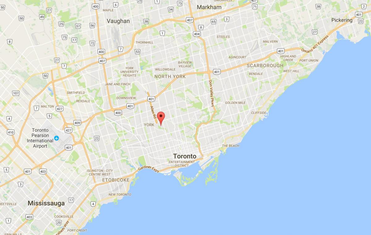 Kaart Tichester linnaosa Toronto