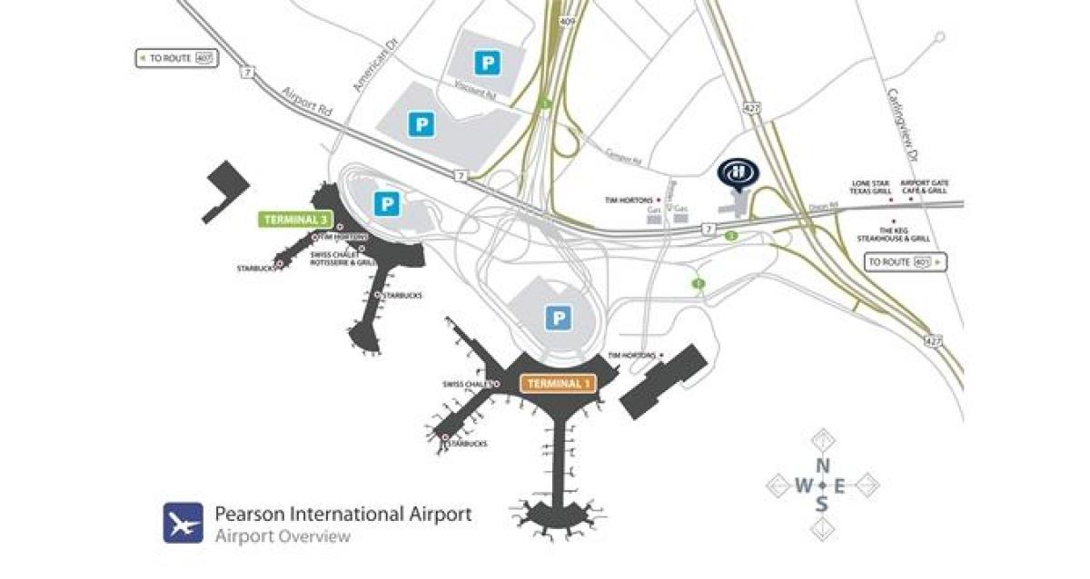 Kaart Toronto airport pearson ülevaade