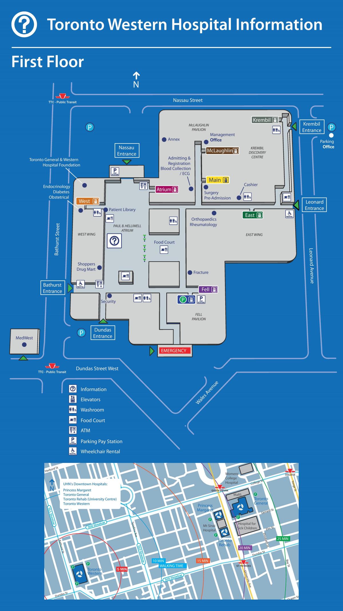 Kaart Toronto Lääne-Haigla