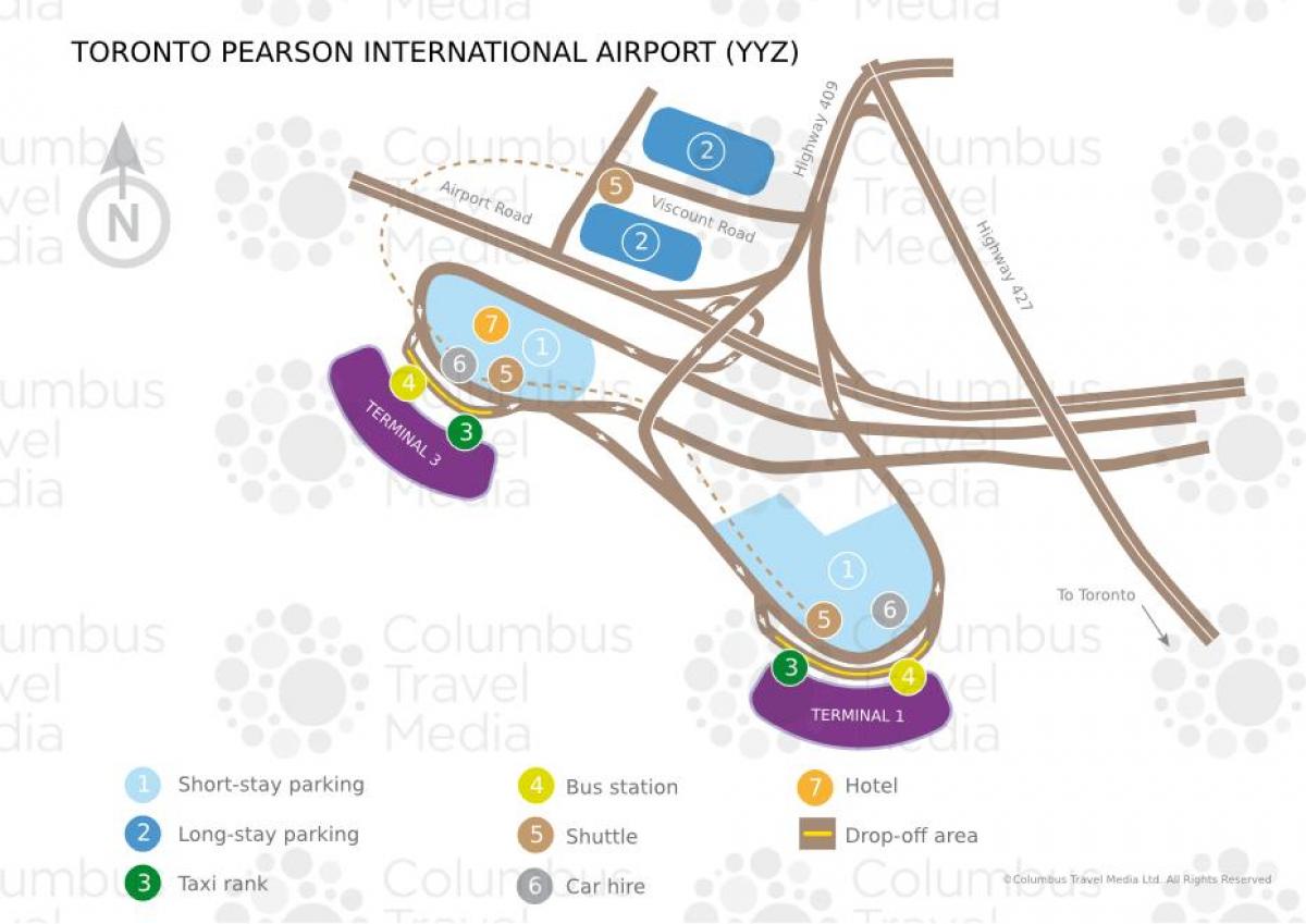 Kaart Toronto Pearson lennujaam