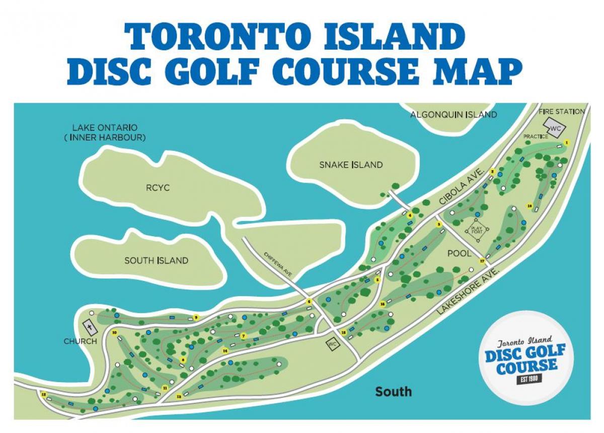 Kaart Toronto Saared golf kursused Toronto