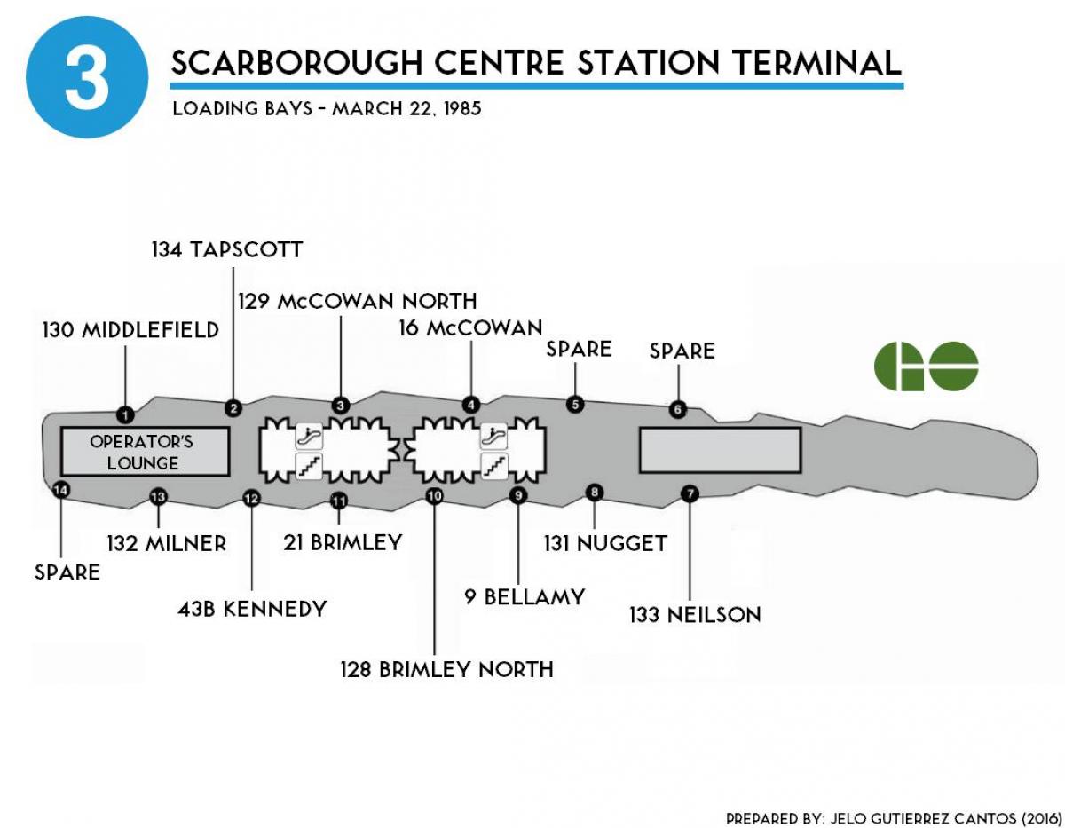 Kaart Toronto Scarborough centre station terminal