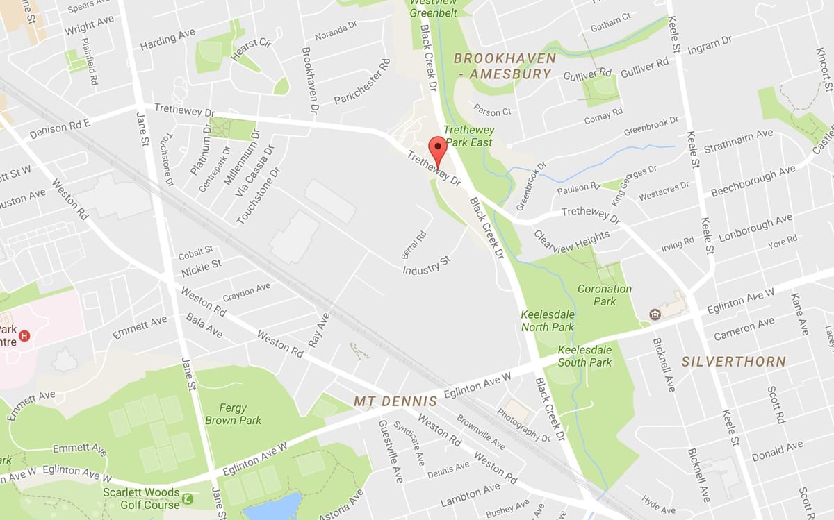 Kaart Trethewey sõita Torontosse