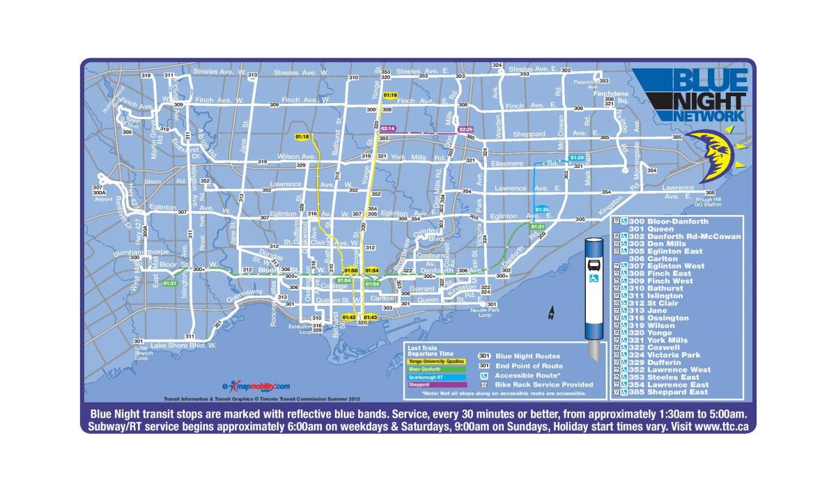 Kaart TTC sinine öö võrk
