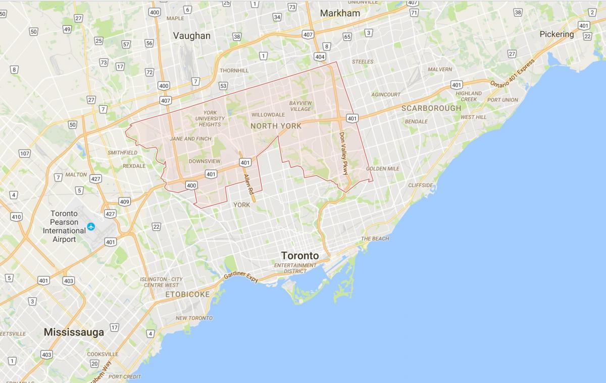 Kaart Uptown Toronto district Toronto