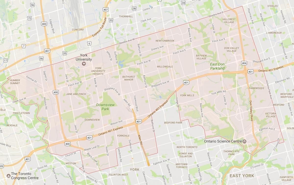 Kaart Uptown Toronto naabrus-Toronto
