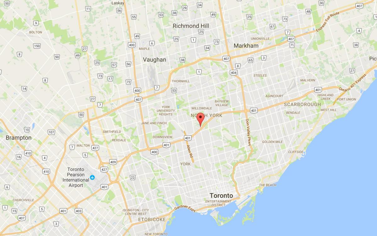 Kaart Vestid Kõrgused linnaosa Toronto