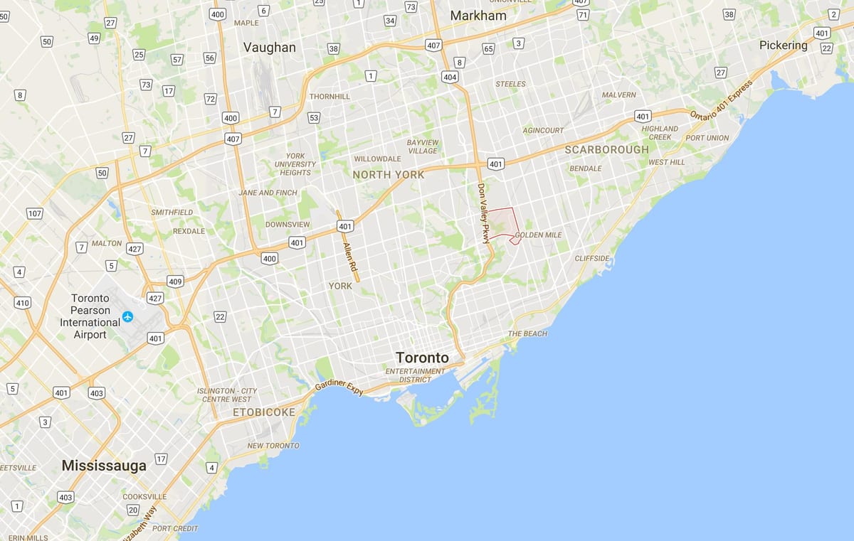 Kaart Victoria Küla Toronto linnaosa