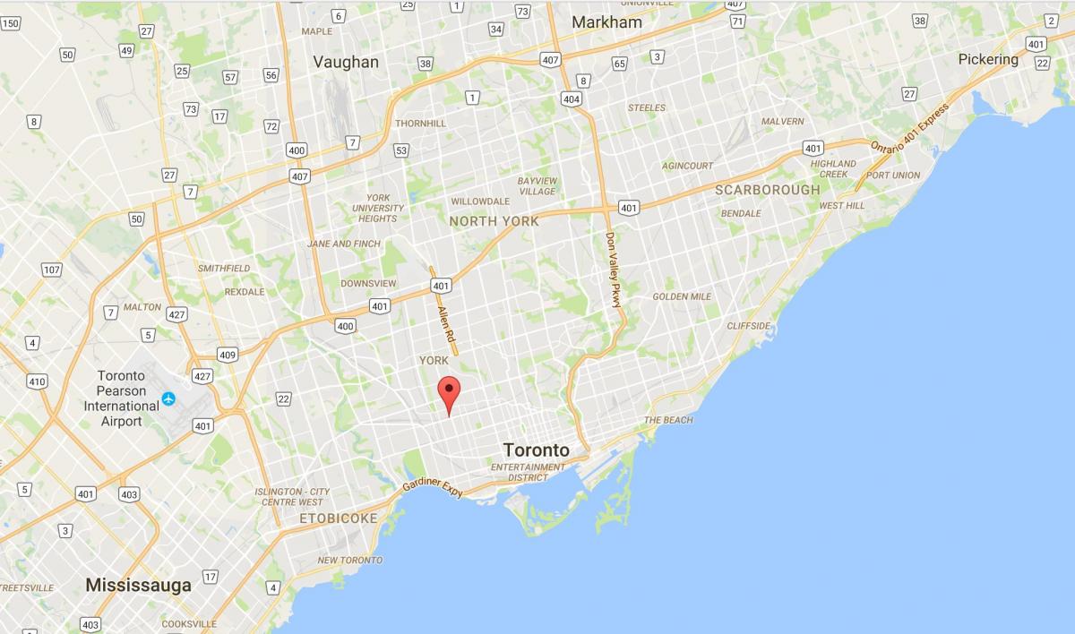 Kaart Wallace Emerson linnaosa Toronto