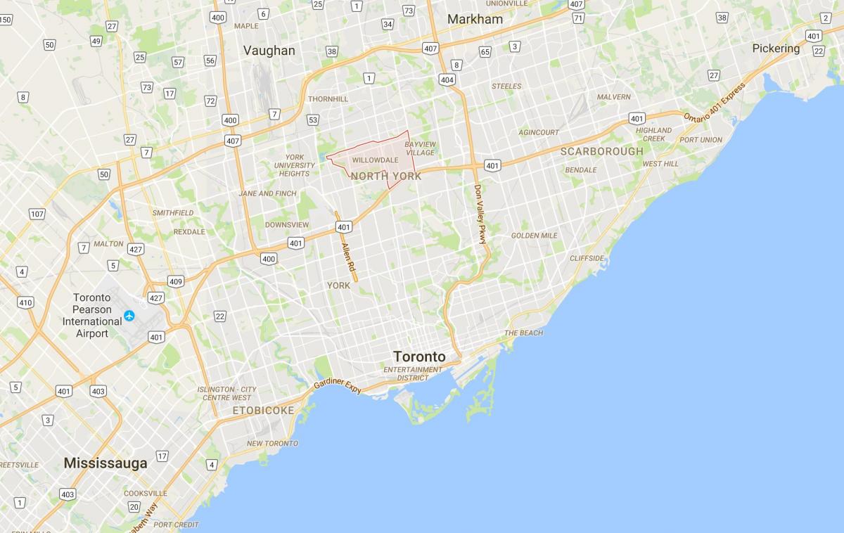 Kaart Willowdale linnaosa Toronto