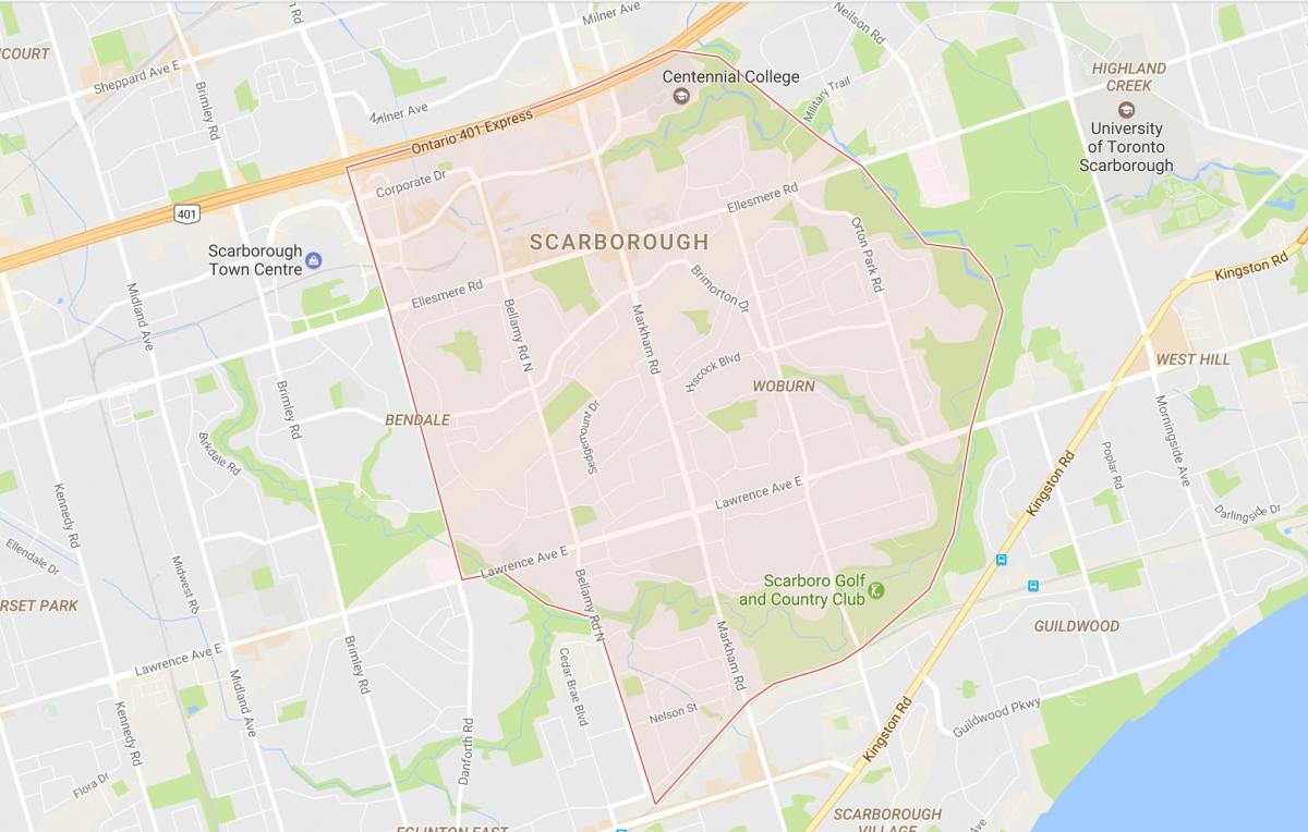 Kaart Woburn naabrus-Toronto