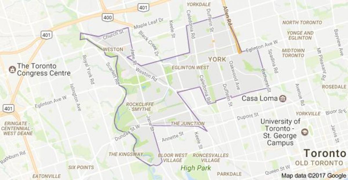 Kaart York Toronto, Kanada
