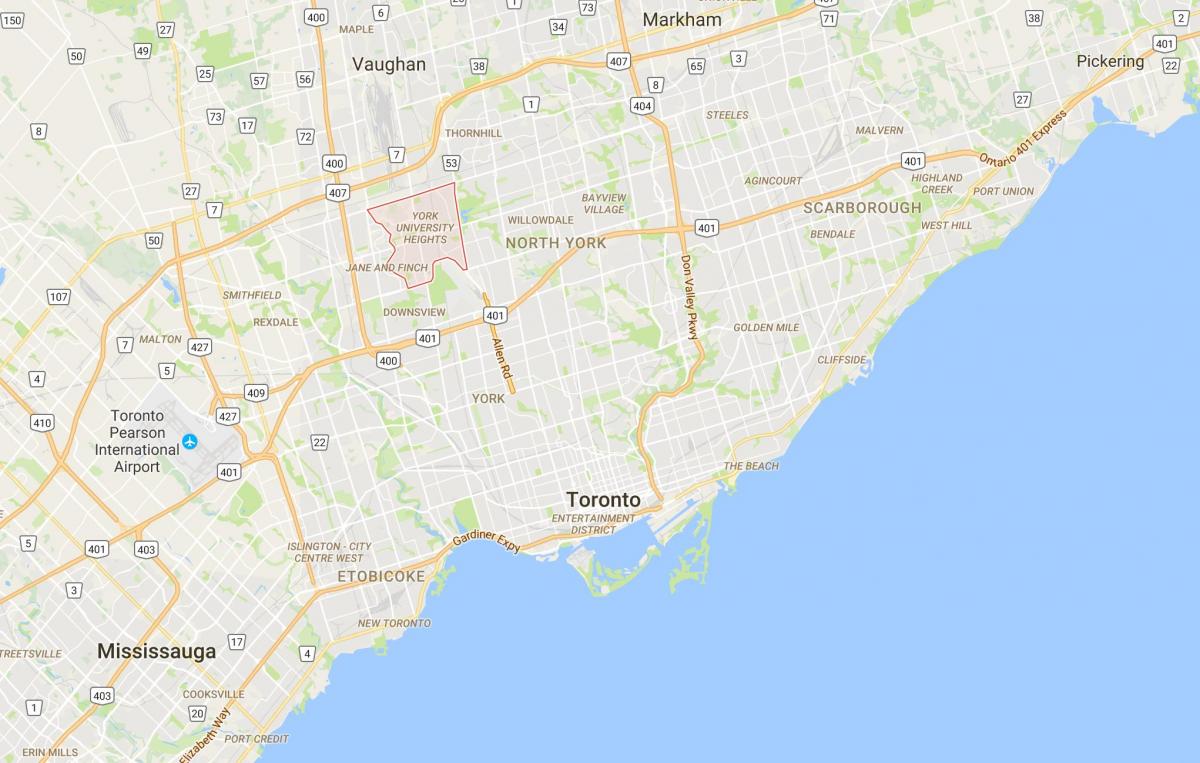 Kaart York University Heights linnaosa Toronto