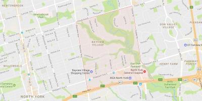 Kaart Bayview Village naabruses Toronto