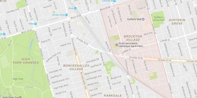 Kaart Brockton Village naabruses Toronto