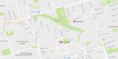 Kaart Casa Loma naabrus-Toronto