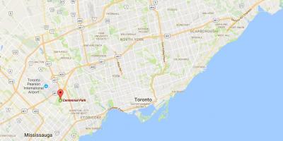 Kaart Centennial Park district Toronto