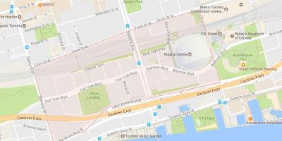 Kaart CityPlace naabrus-Toronto
