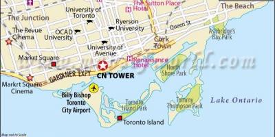 Kaart CN tower Torontos