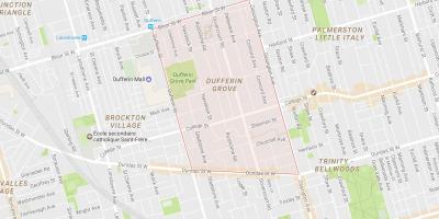 Kaart Dufferin Grove naabruses Toronto