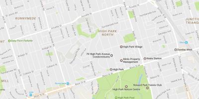 Kaart High Park naabruses Toronto