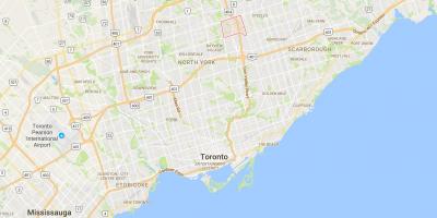 Kaart Hillcrest Küla Toronto linnaosa