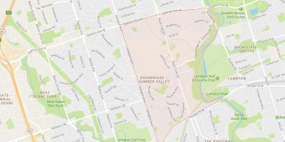 Kaart Humber Valley Village naabruses Toronto
