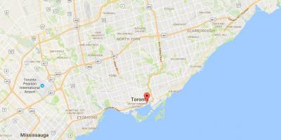 Kaart Ida-Bayfront linnaosa Toronto
