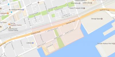 Kaart Ida-Bayfront naabrus-Toronto