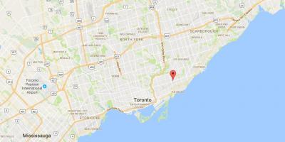 Kaart Ida-Danforth linnaosa Toronto